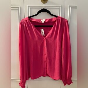 J. Crew Women's Pink Button-Up Top